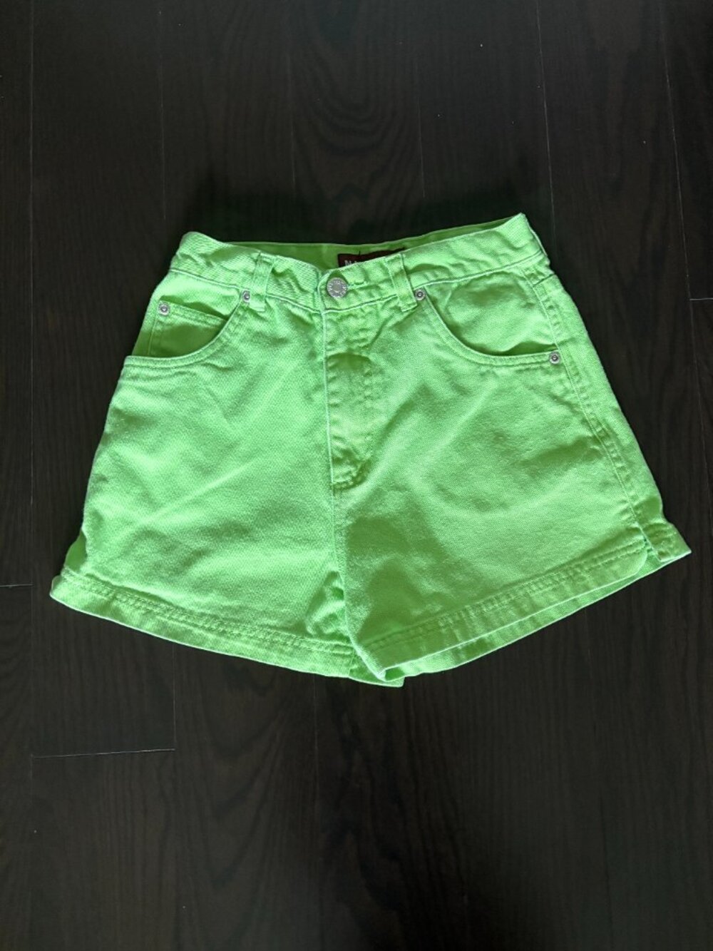Lime Green Nevada Denim Shorts